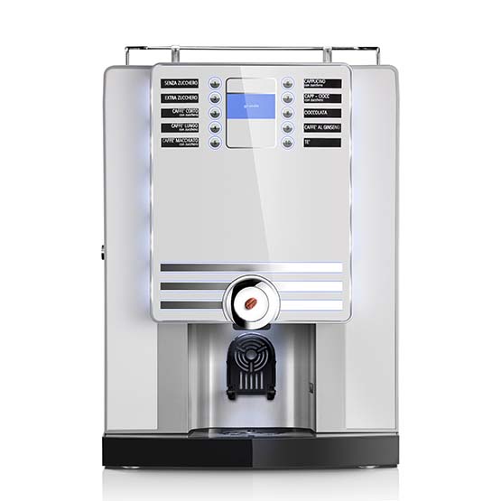 Hvid Larhea Cino xs Grande Pro kaffemaskine til hele bønner.