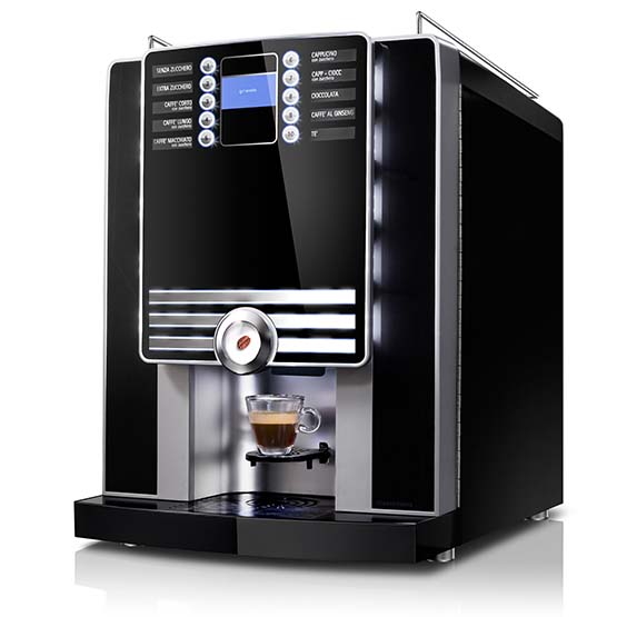 Sort Larhea Cino xs Grande Pro kaffemaskine til hele bønner.