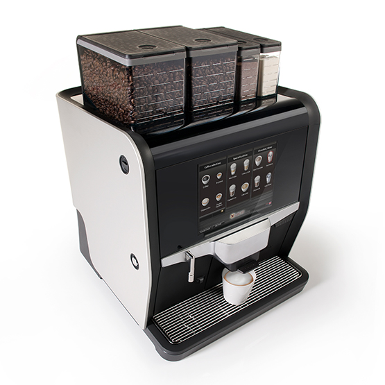 de Jong Duke Nio kaffeautomat til hele bønner og kaffespecialiteter med frisk mælk.